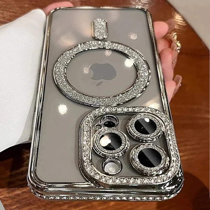Nouvelle mode paillettes diamant étui transparent pour iPhone 16 Proet pro Max