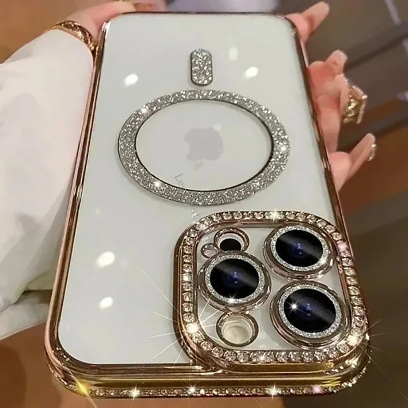 Nouvelle mode paillettes diamant étui transparent pour iPhone 16 Proet pro Max