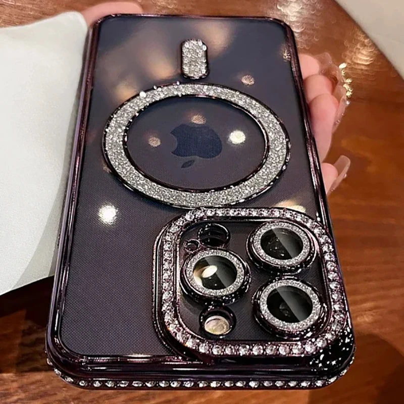 Nouvelle mode paillettes diamant étui transparent pour iPhone 16 Proet pro Max