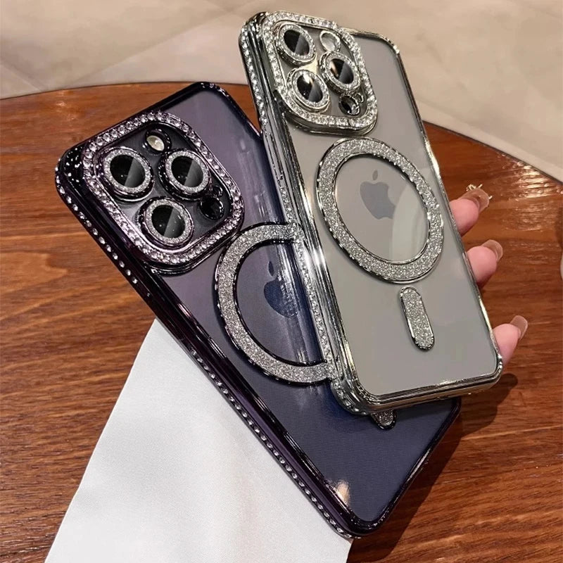 Nouvelle mode paillettes diamant étui transparent pour iPhone 16  Proet pro Max