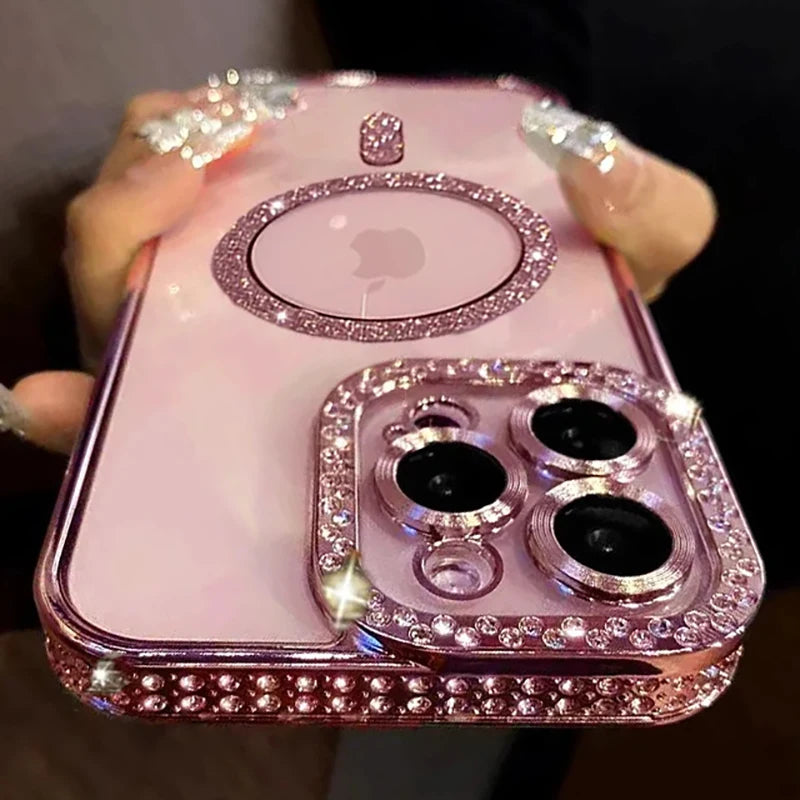 Nouvelle mode paillettes diamant étui transparent pour iPhone 16  Proet pro Max