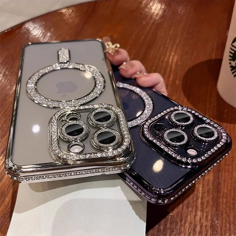 Nouvelle mode paillettes diamant étui transparent pour iPhone 16  Proet pro Max