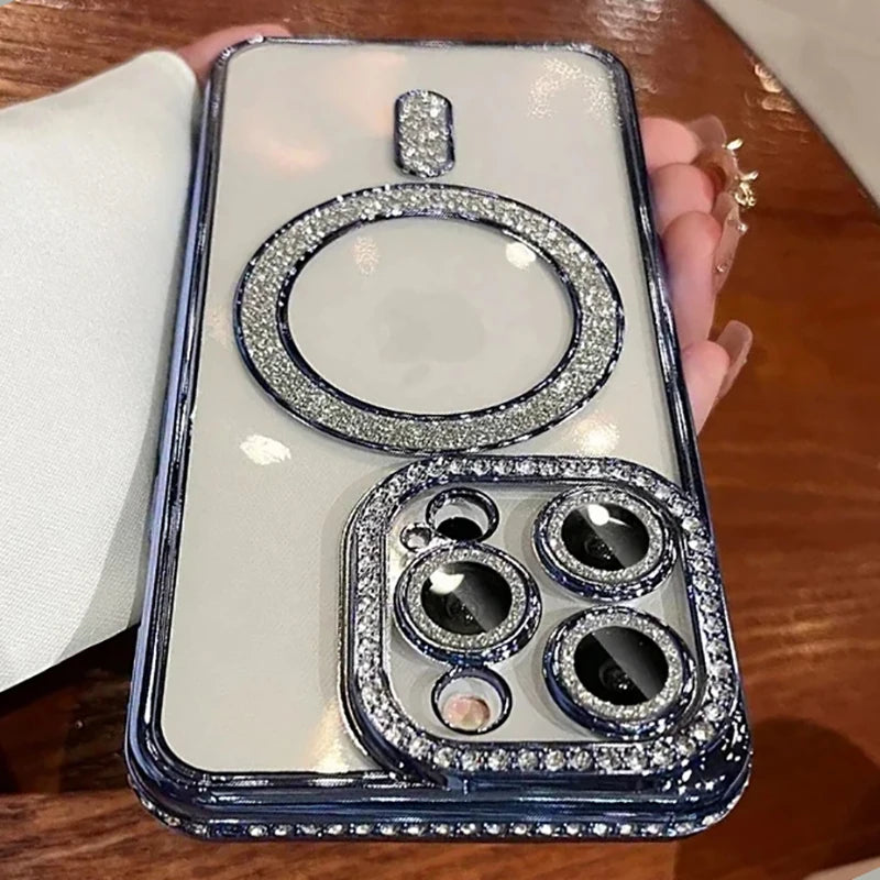 Nouvelle mode paillettes diamant étui transparent pour iPhone 16  Proet pro Max